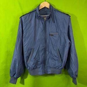 Members Only Vintage 80s Racer Bomber Jacket Slate Blue Size 38
